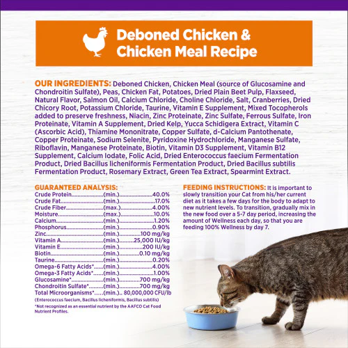 Wellness Complete Health Grain Free Deboned Chicken Recipe Dry Cat Food - Image 4