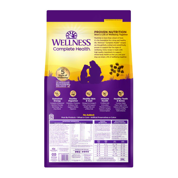 Wellness Complete Health Natural Adult Grain Free Deboned Chicken and Chicken Meal Recipe Dry Dog Food - Image 4
