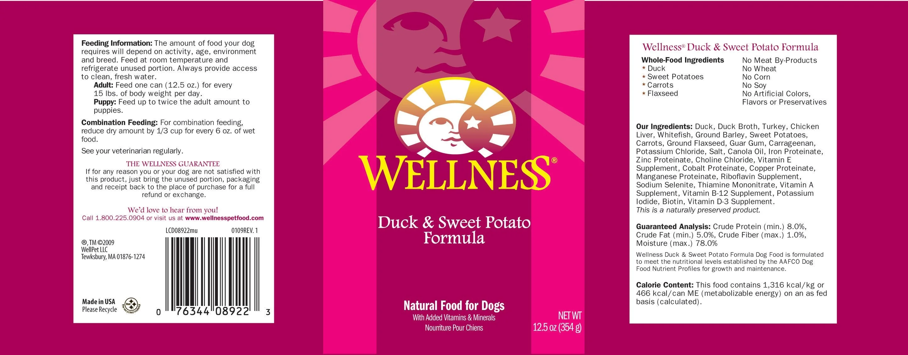 Wellness Complete Health Natural Duck and Sweet Potato Recipe Wet Canned Dog Food - Image 2
