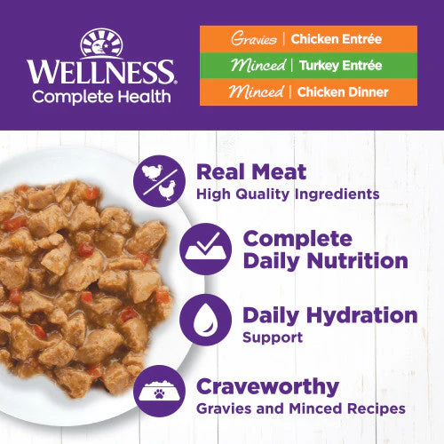Wellness Complete Health Natural Grain Free Wet Cat Food Variety Pate Recipes Chicken & Turkey Lovers - Image 5