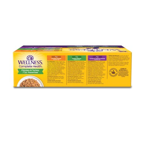 Wellness Complete Health Natural Grain Free Wet Cat Food Variety Pate Recipes Chicken & Turkey Pate Favorites - Image 4