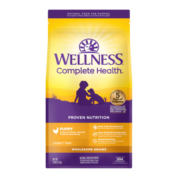 Wellness Complete Health Natural Puppy Chicken, Oatmeal and Salmon Dry Dog Food - Image 3
