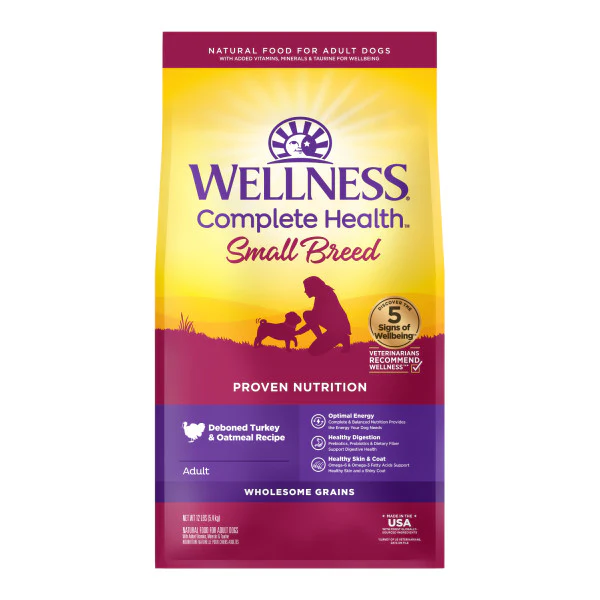 Wellness Complete Health Natural Small Breed Adult Turkey and Oatmeal Recipe Dry Dog Food - Image 3