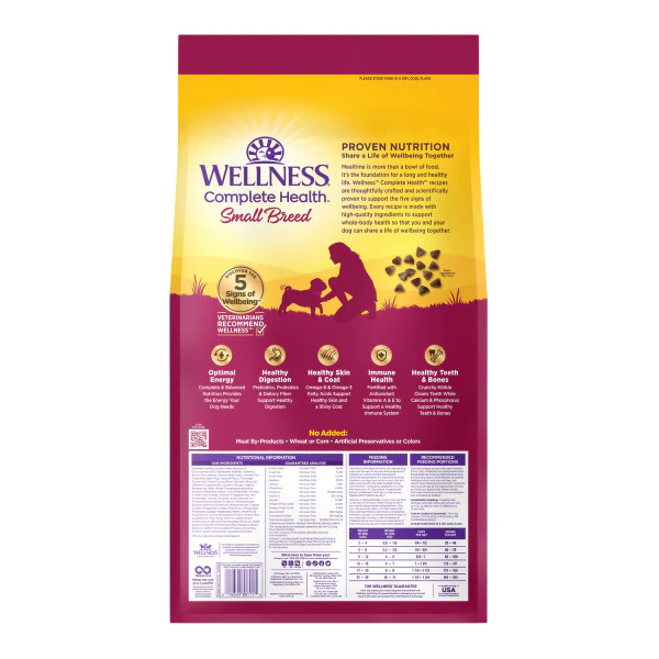 Wellness Complete Health Natural Small Breed Adult Turkey and Oatmeal Recipe Dry Dog Food - Image 4