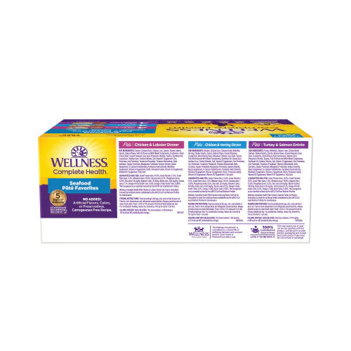 Wellness Complete Health Natural Grain Free Wet Cat Food Variety Pate Recipes Seafoods - Image 4