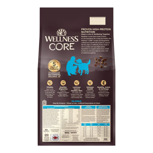Wellness CORE Natural Grain Free Ocean Whitefish, Herring & Salmon Recipe Dry Dog Food - Image 2