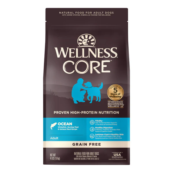 Wellness CORE Natural Grain Free Ocean Whitefish, Herring & Salmon Recipe Dry Dog Food - Image 3