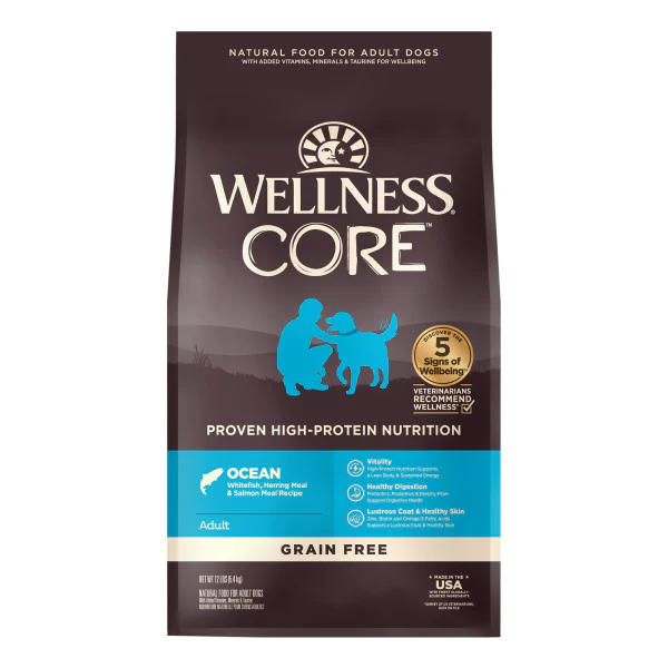Wellness CORE Natural Grain Free Ocean Whitefish, Herring & Salmon Recipe Dry Dog Food - Image 5