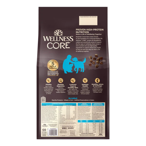 Wellness CORE Natural Grain Free Ocean Whitefish, Herring & Salmon Recipe Dry Dog Food - Image 6