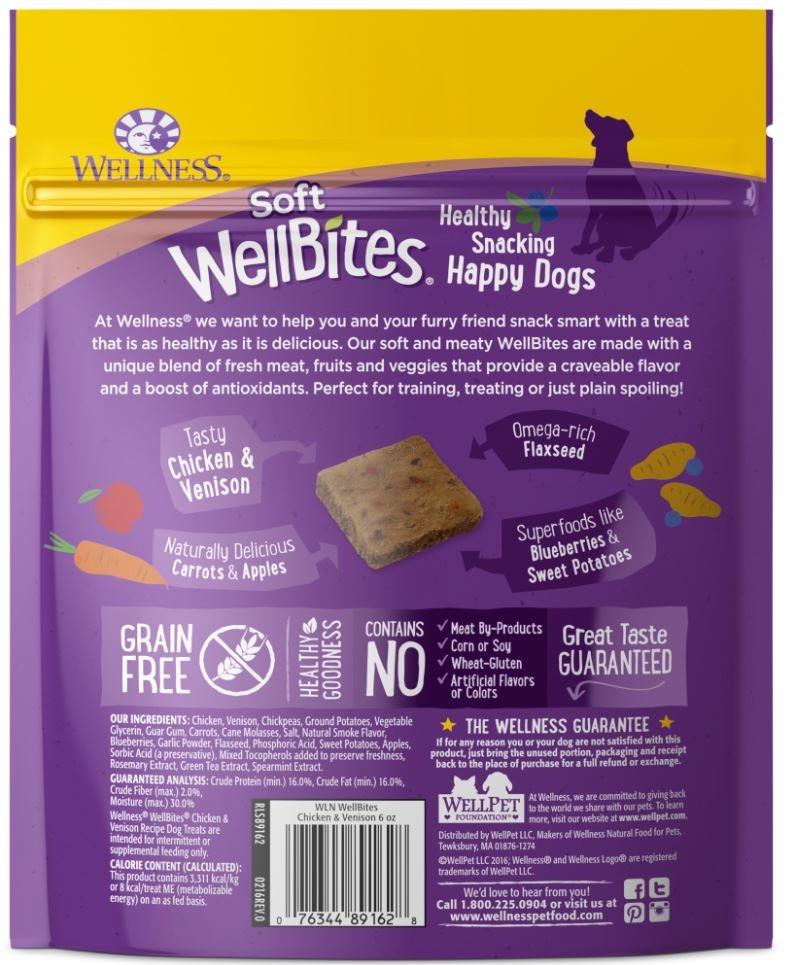 Wellness Natural Grain Free Wellbites Soft Chicken and Venison Recipe Dog Treats - Image 2