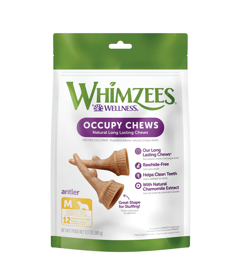 Whimzees Antler Natural Long Lasting Occupy Dog Chews