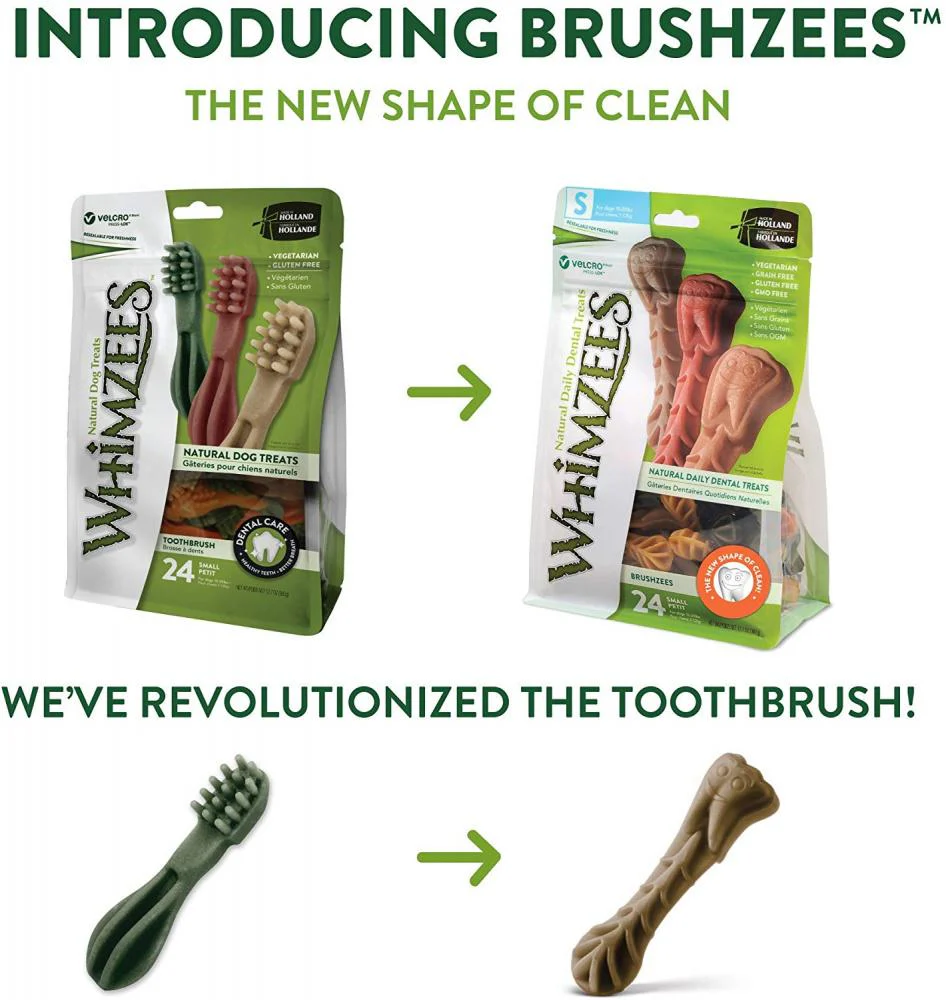 Whimzees Brushzees Natural Daily Dental Large Breed Dog Treats - Image 5