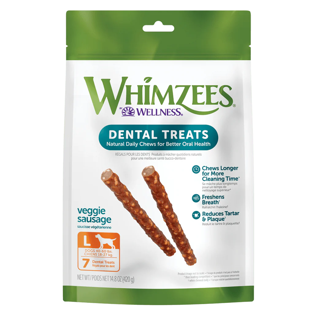 Whimzees Veggie Sausage Dental Chew Dog Treats - Image 2